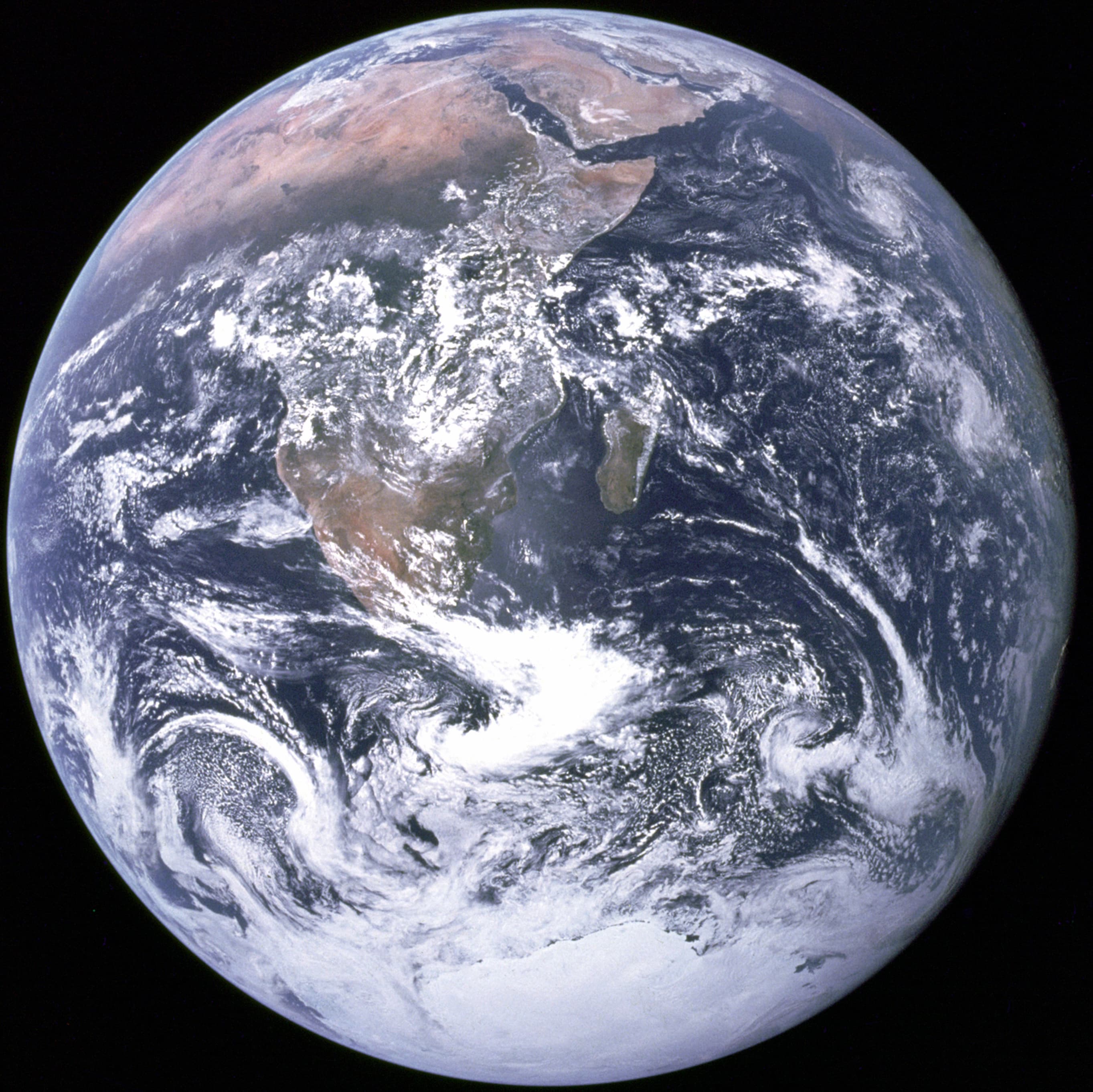The Earth seen from Apollo 17 as the hero panel image for the EazyDoc homepage